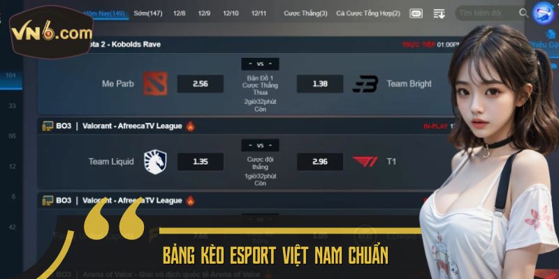 Bảng kèo Esport Việt Nam chuẩn